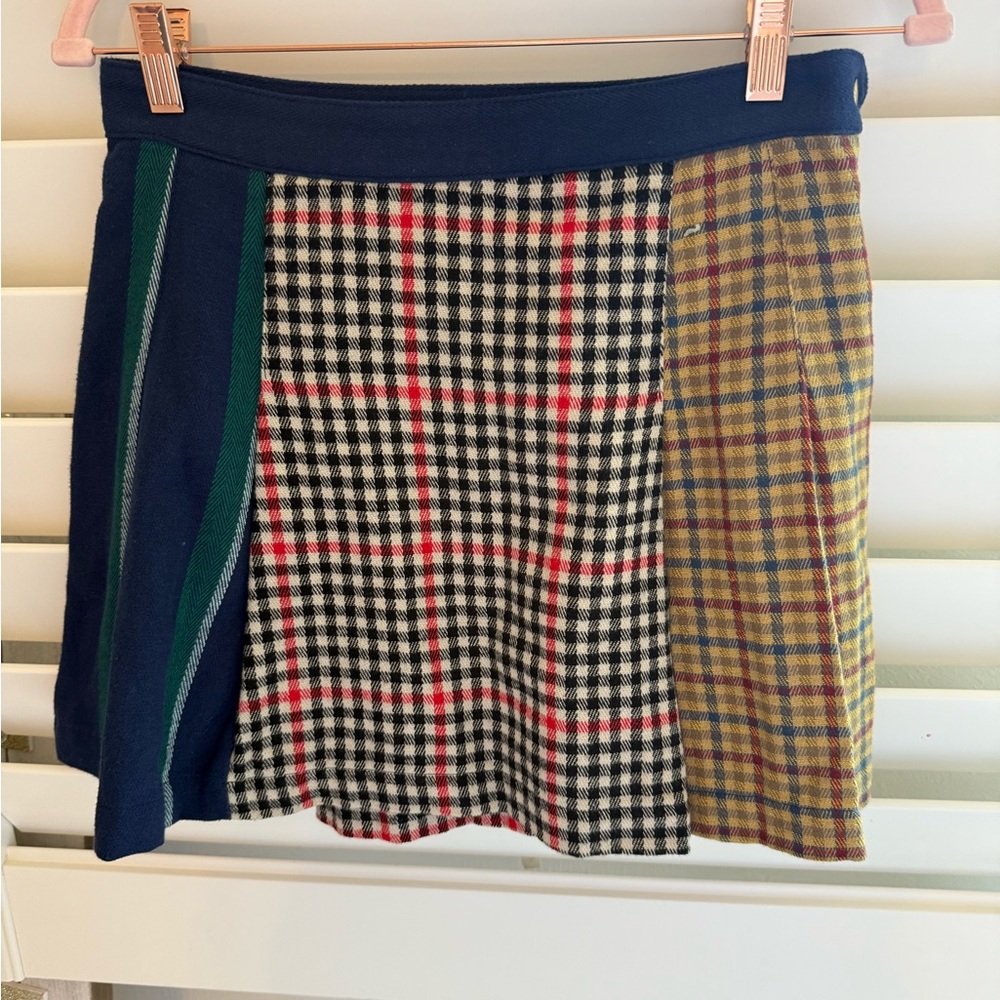 Rowing Blazers Checkered Patchwork Mini Skirt - Blue, Red, Green, Yellow